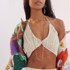 NWT UO Urban Outfitters Lined Crochet Crop Top
